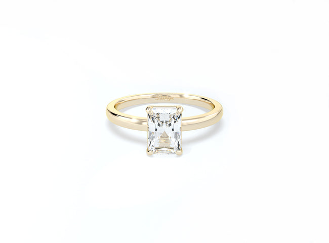 Radiant Cut Solitaire Ring - Yellow Gold - Bodega