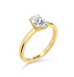 Oval Solitaire Ring in flush setting - Yellow Gold - Bodega