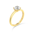 Round Brilliant Cut Solitaire Ring in flush setting - Yellow Gold - Bodega