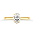 Oval Solitaire Ring in flush setting - Yellow Gold - Bodega