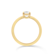 Emerald Cut Solitaire Ring in flush setting - Yellow Gold - Bodega