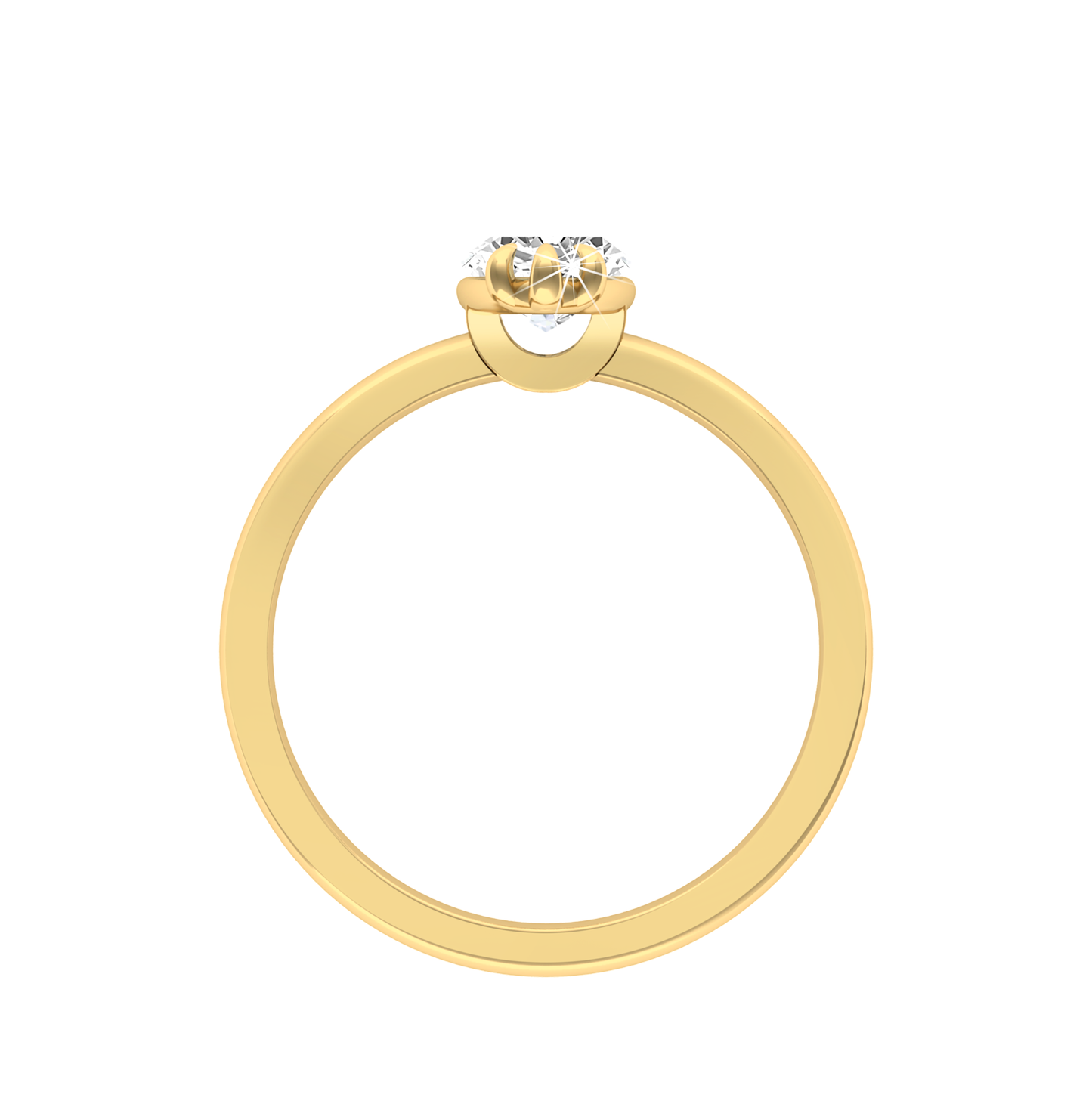 Marquise Cut Solitaire Ring in flush setting - Yellow Gold - Bodega