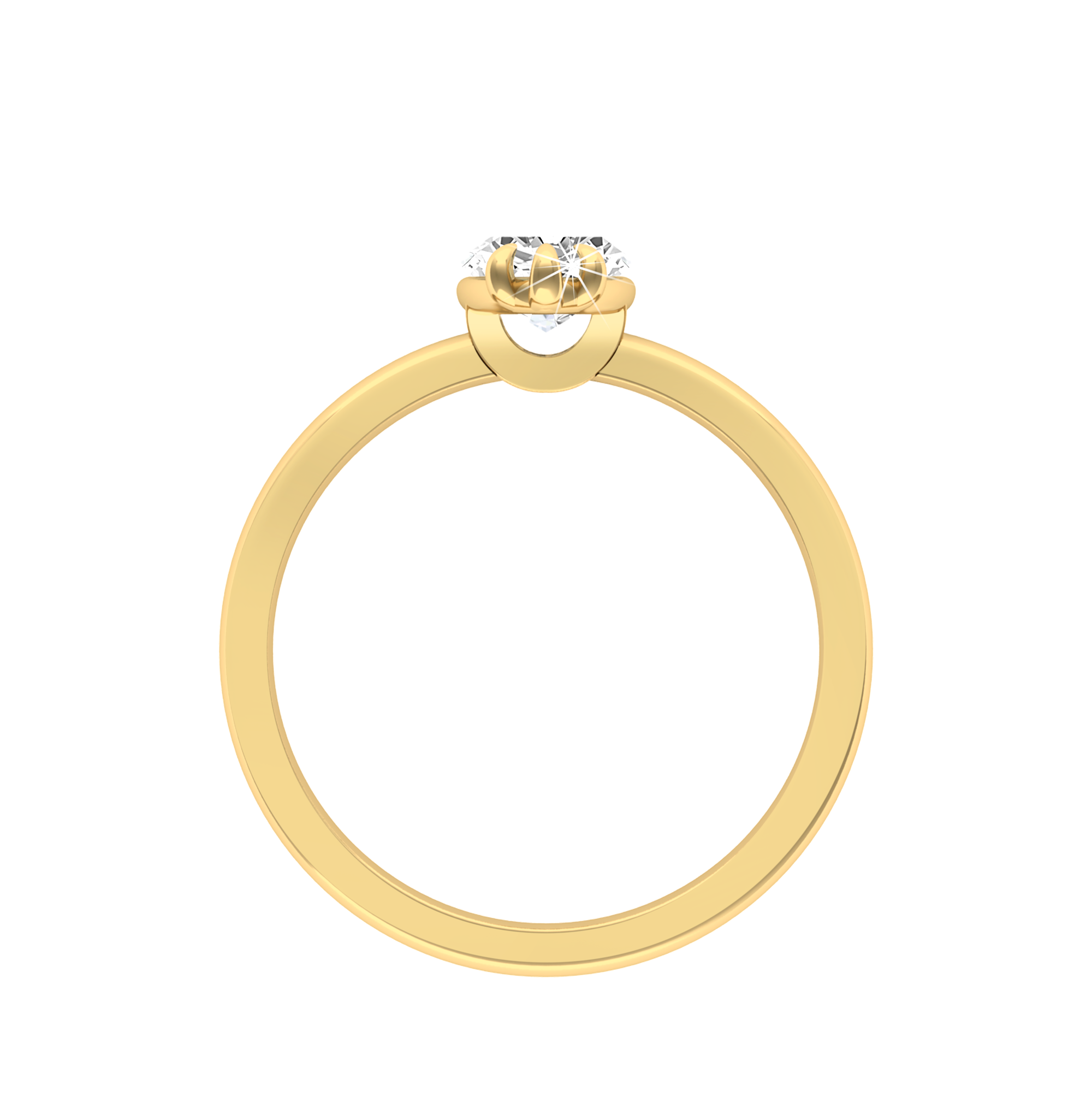 Marquise Cut Solitaire Ring in flush setting - Yellow Gold - Bodega
