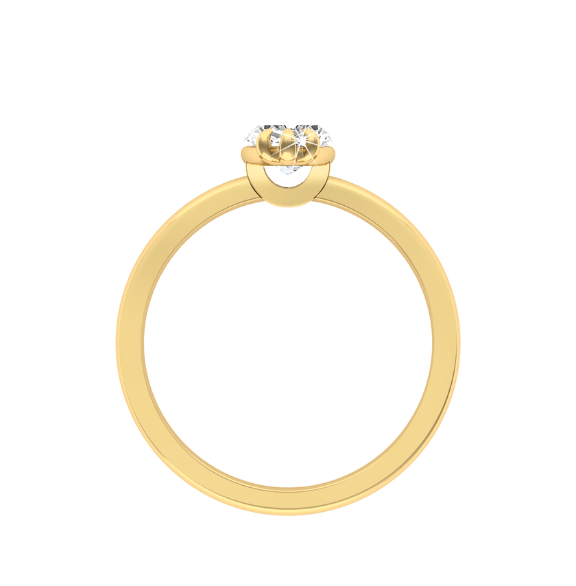 Marquise Cut Solitaire Ring in flush setting - Yellow Gold - Bodega