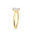 Emerald Cut Solitaire Ring in flush setting - Yellow Gold - Bodega