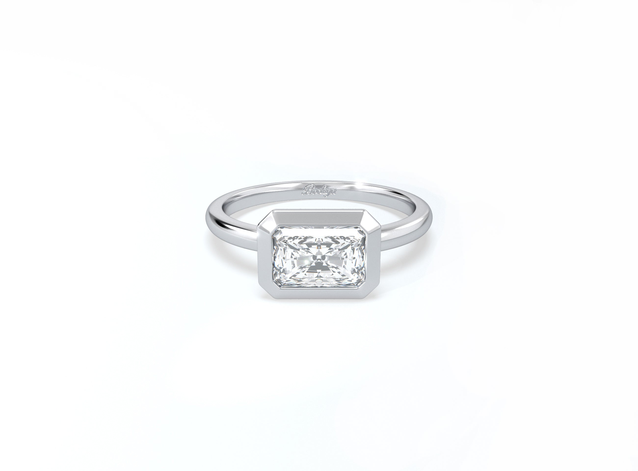 Radiant Cut Bezel Ring - Platinum - Bodega