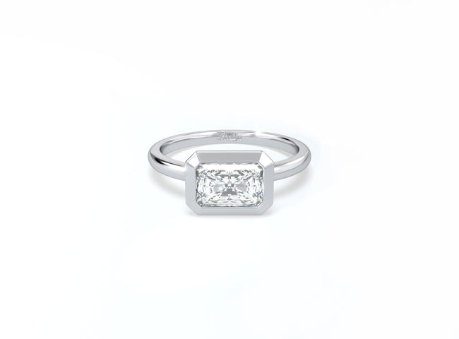 Radiant Cut Bezel Ring - Platinum - Bodega