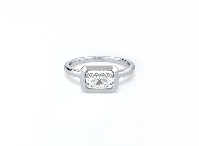 Radiant Cut Bezel Ring - Platinum - Bodega