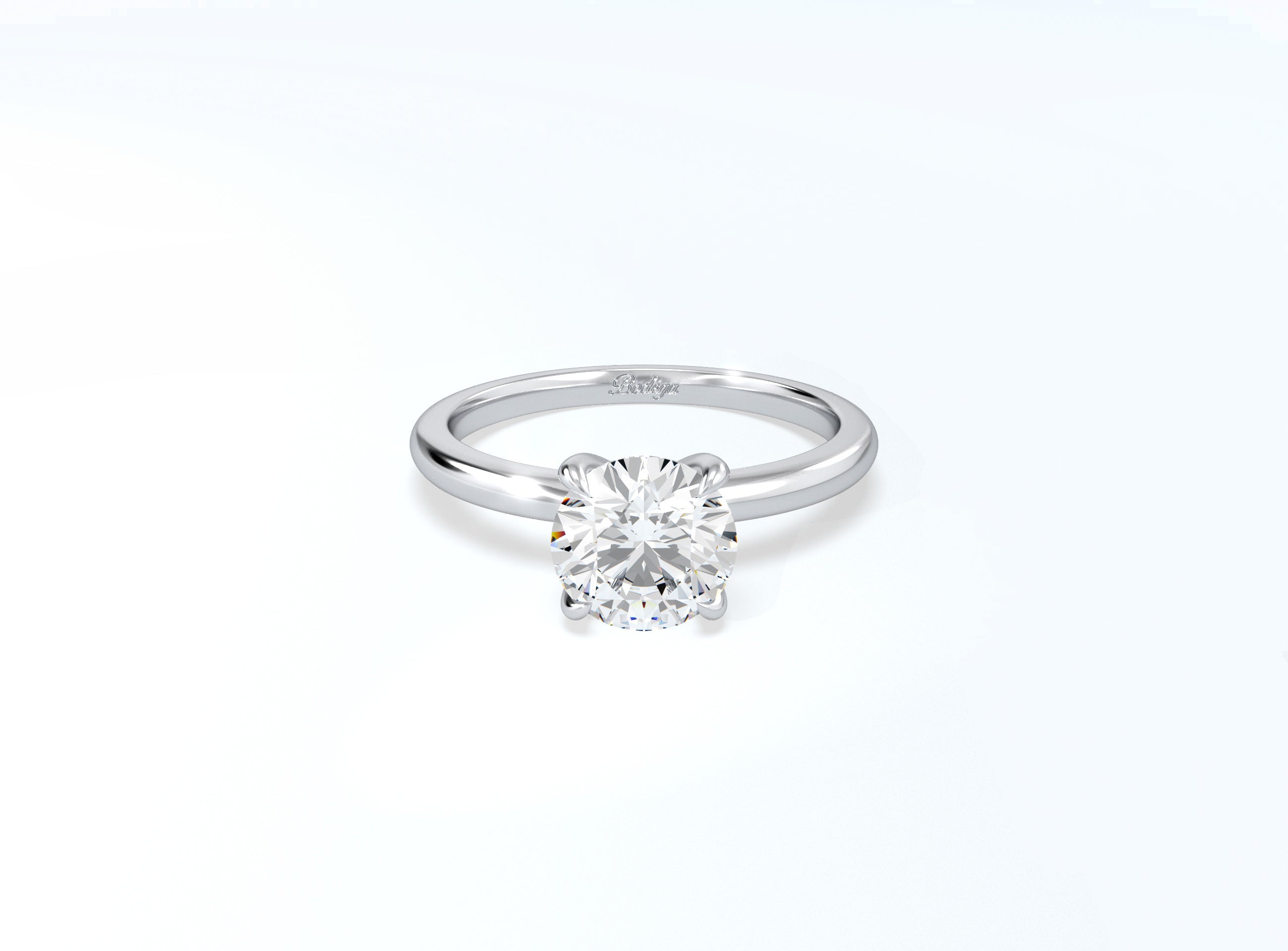4 Claw Round Brilliant Solitaire Ring - Platinum - Bodega