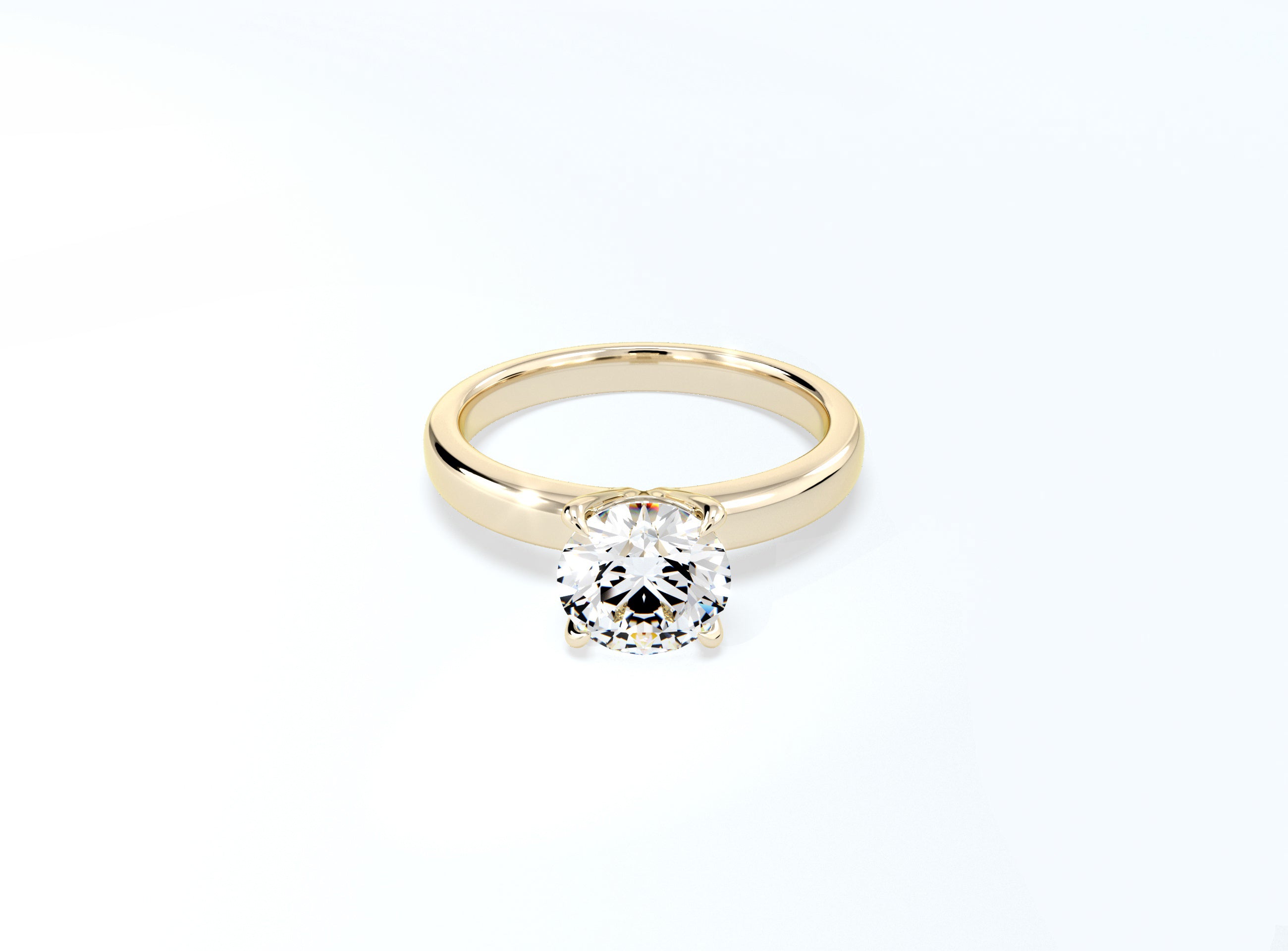 4 Prong Round Brilliant Solitaire Ring - Yellow Gold - Bodega