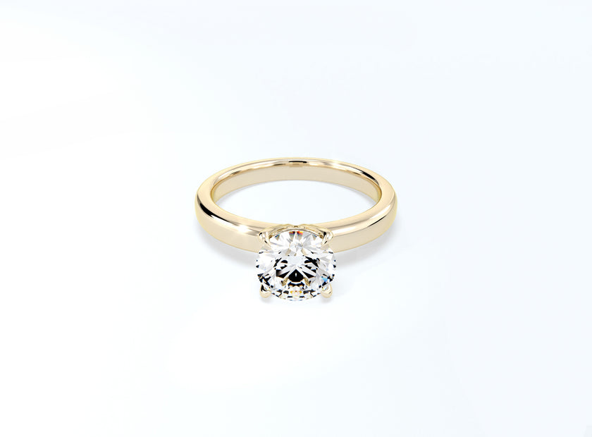 4 Prong Round Brilliant Solitaire Ring - Yellow Gold - Bodega