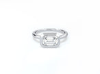 #2 Bezel Set Emerald Cut Diamond Ring - Platinum - Bodega