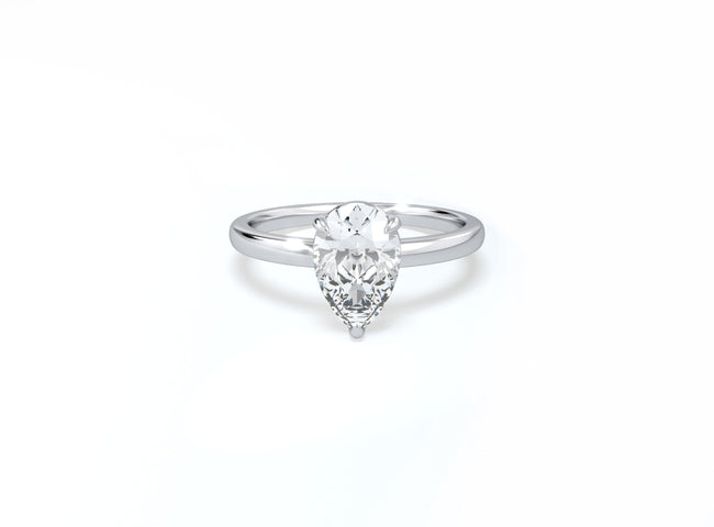 Pear Solitaire Ring - Platinum - Bodega