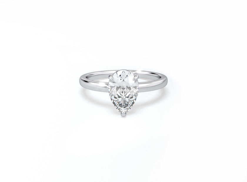 Pear Solitaire Ring - Platinum - Bodega