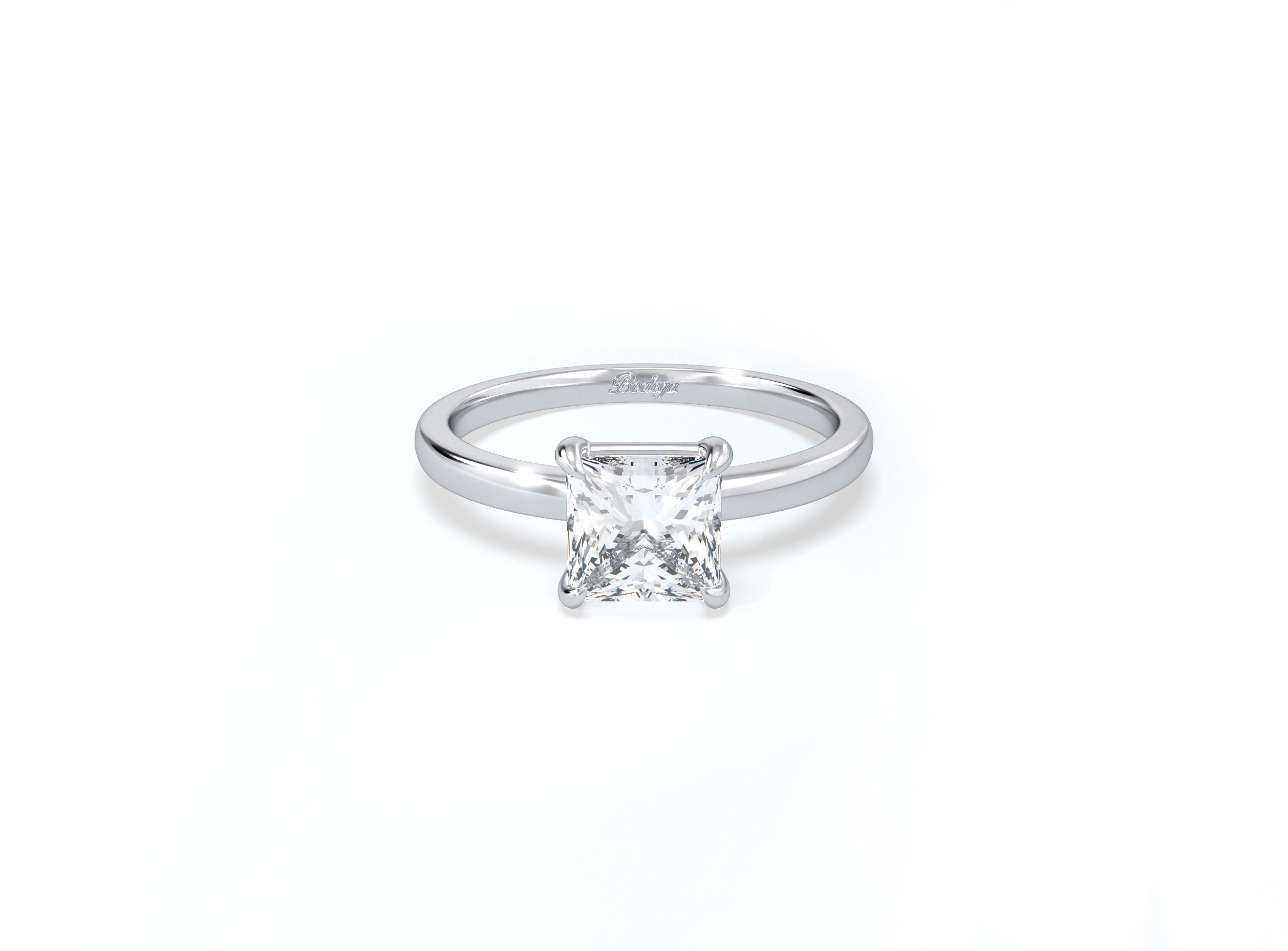 Cushion Cut Solitaire Ring - Platinum - Bodega