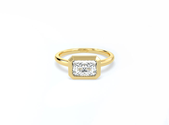 Radiant Cut Bezel Ring - Yellow Gold - Bodega
