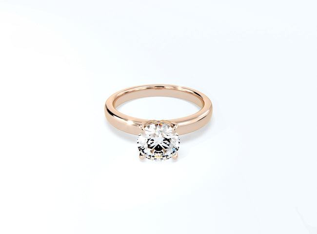4 Prong Round Brilliant Solitaire Ring - Rose Gold - Bodega