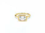 #2 Bezel Set Emerald Cut Diamond Ring - Yellow Gold - Bodega