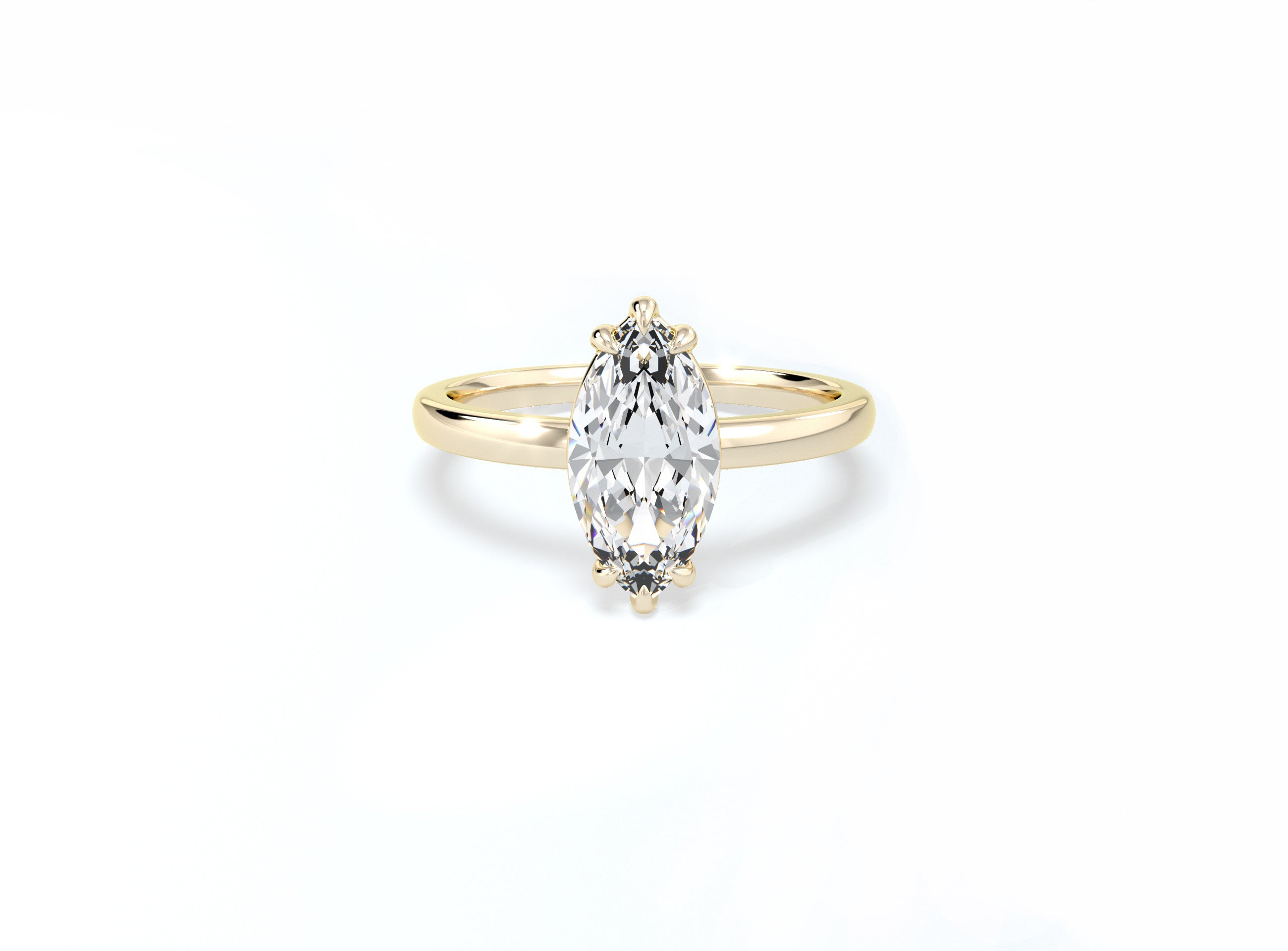 Marquise Solitaire Ring - Yellow Gold - Bodega