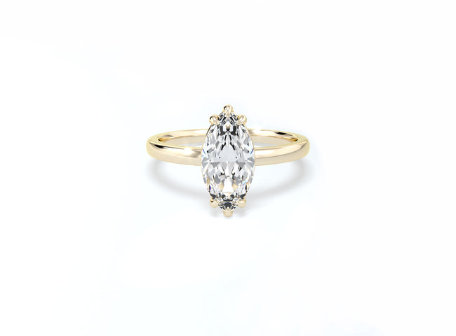 Marquise Solitaire Ring - Yellow Gold - Bodega