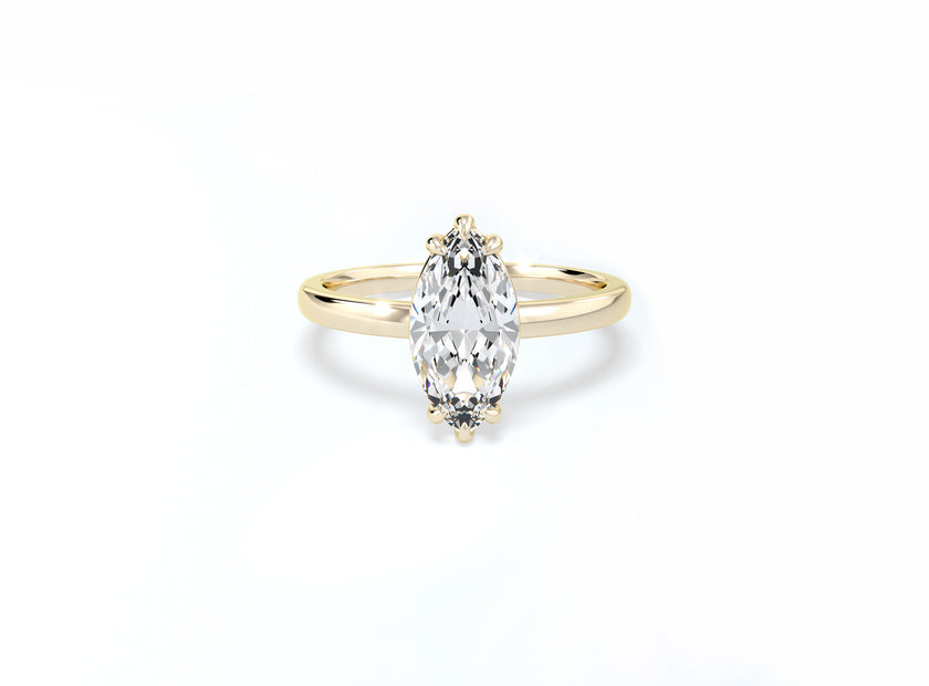 Marquise Solitaire Ring - Yellow Gold - Bodega
