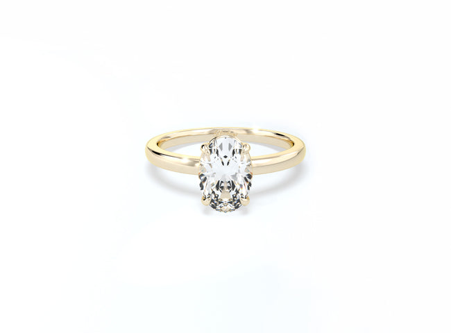 Oval Solitaire Ring - Yellow Gold - Bodega