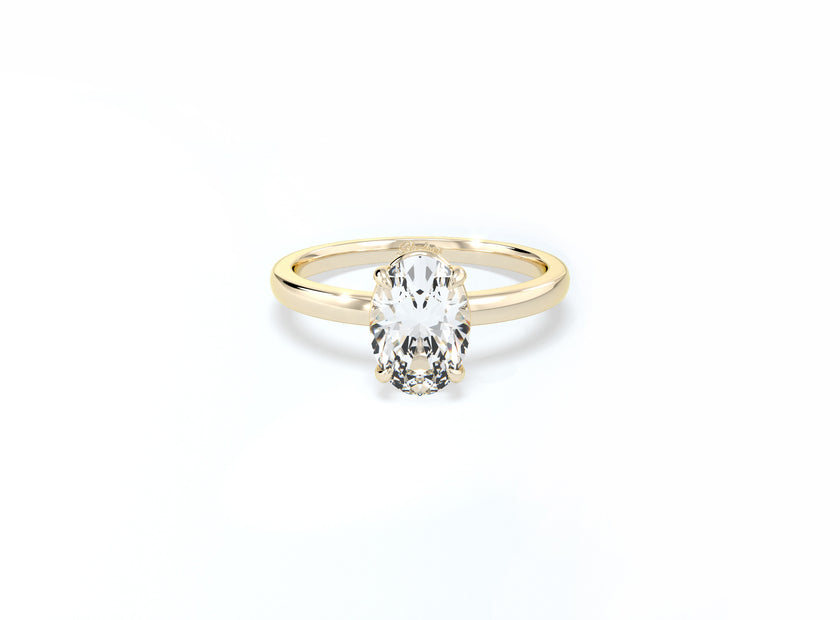 Oval Solitaire Ring - Yellow Gold - Bodega