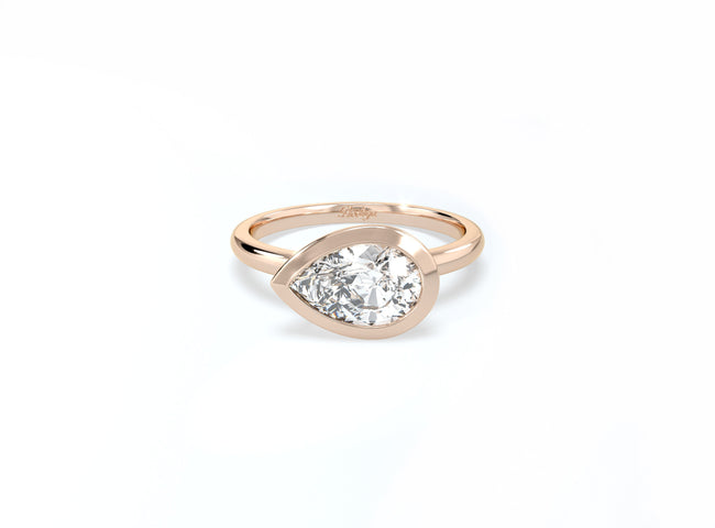 Pear Bezel Ring - Rose Gold - Bodega