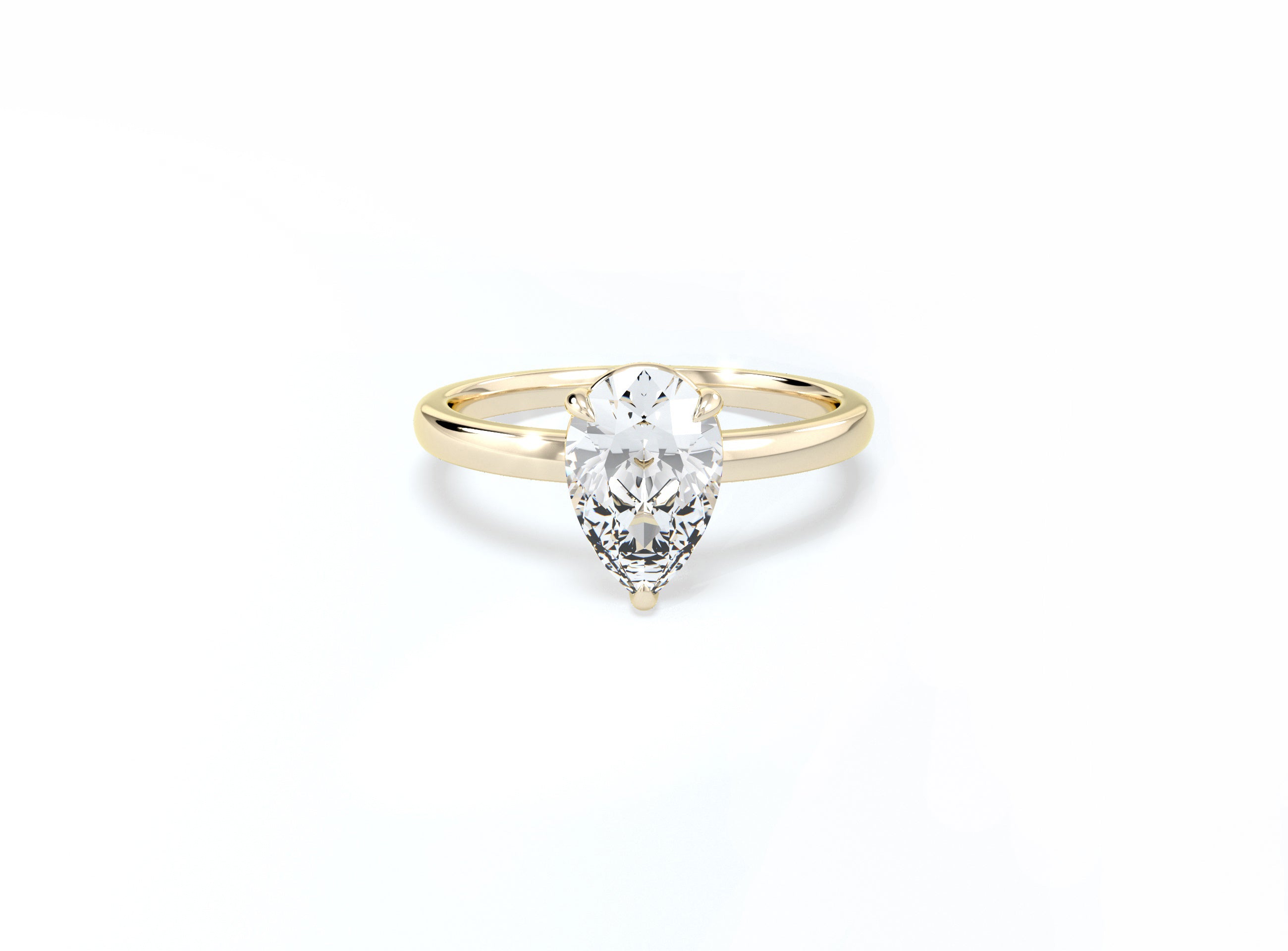 Pear Solitaire Ring - Yellow Gold - Bodega