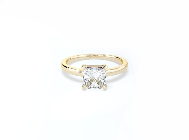 Cushion Cut Solitaire Ring - Yellow Gold - Bodega
