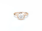 Bezel Set Round Brilliant Diamond Ring - Rose Gold - Bodega