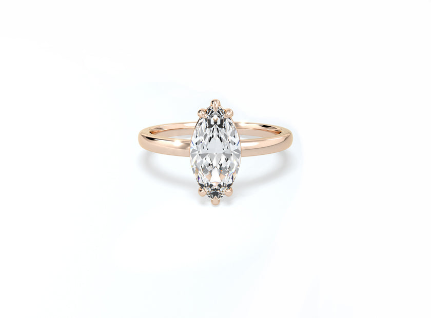 Marquise Solitaire Ring - Rose Gold - Bodega