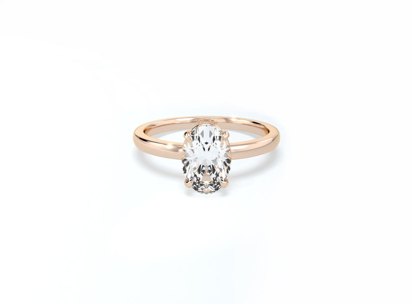 Oval Solitaire Ring - Rose Gold - Bodega