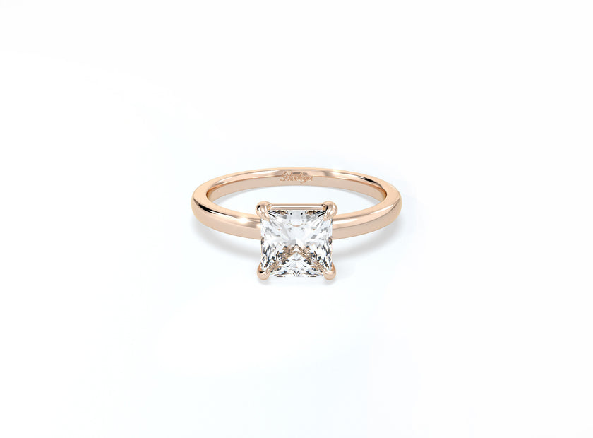 Cushion Cut Solitaire Ring - Rose Gold - Bodega
