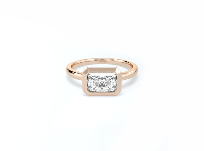 Radiant Cut Bezel Ring - Rose Gold - Bodega
