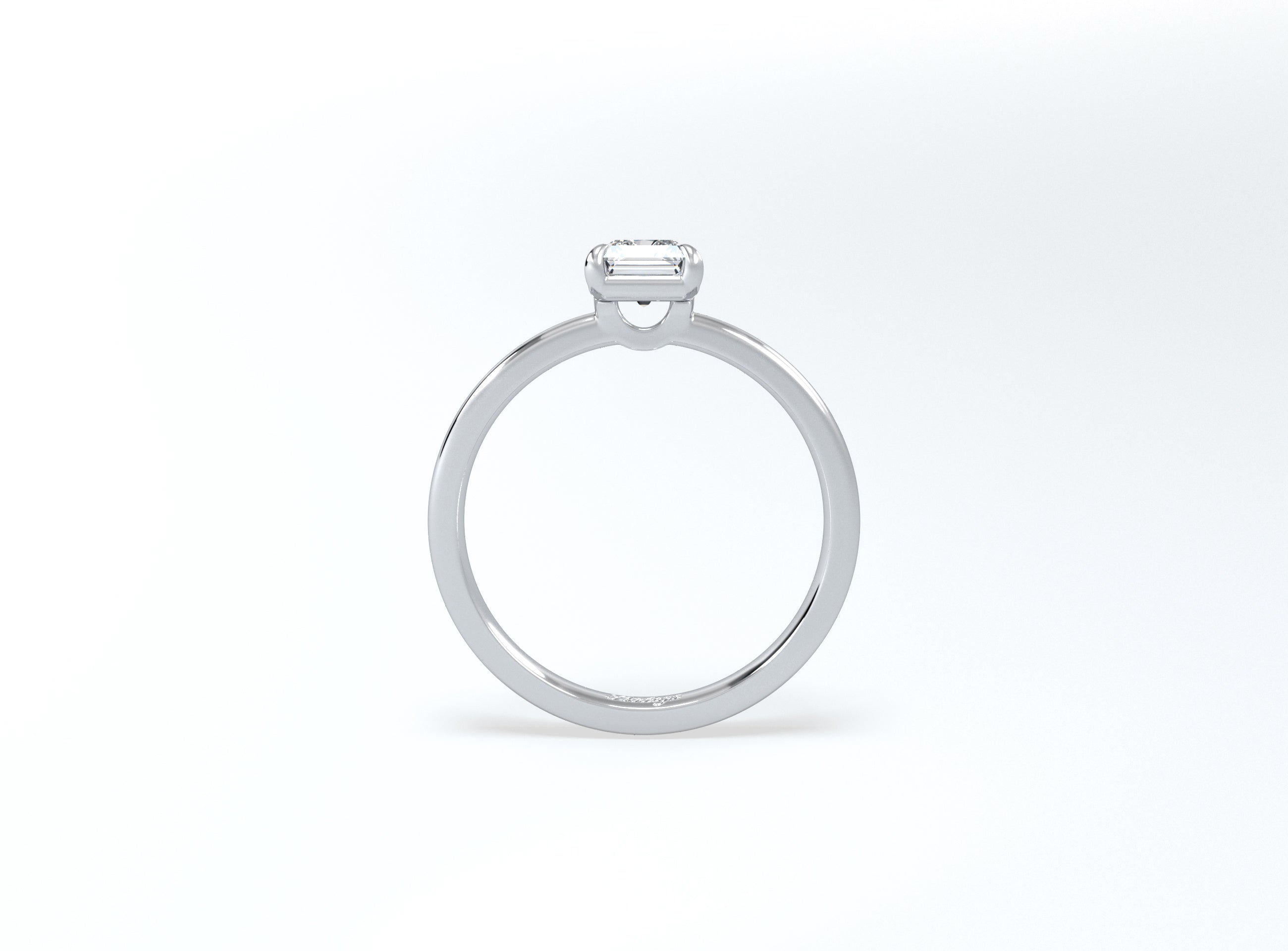 Radiant Cut Solitaire Ring - Platinum - Bodega