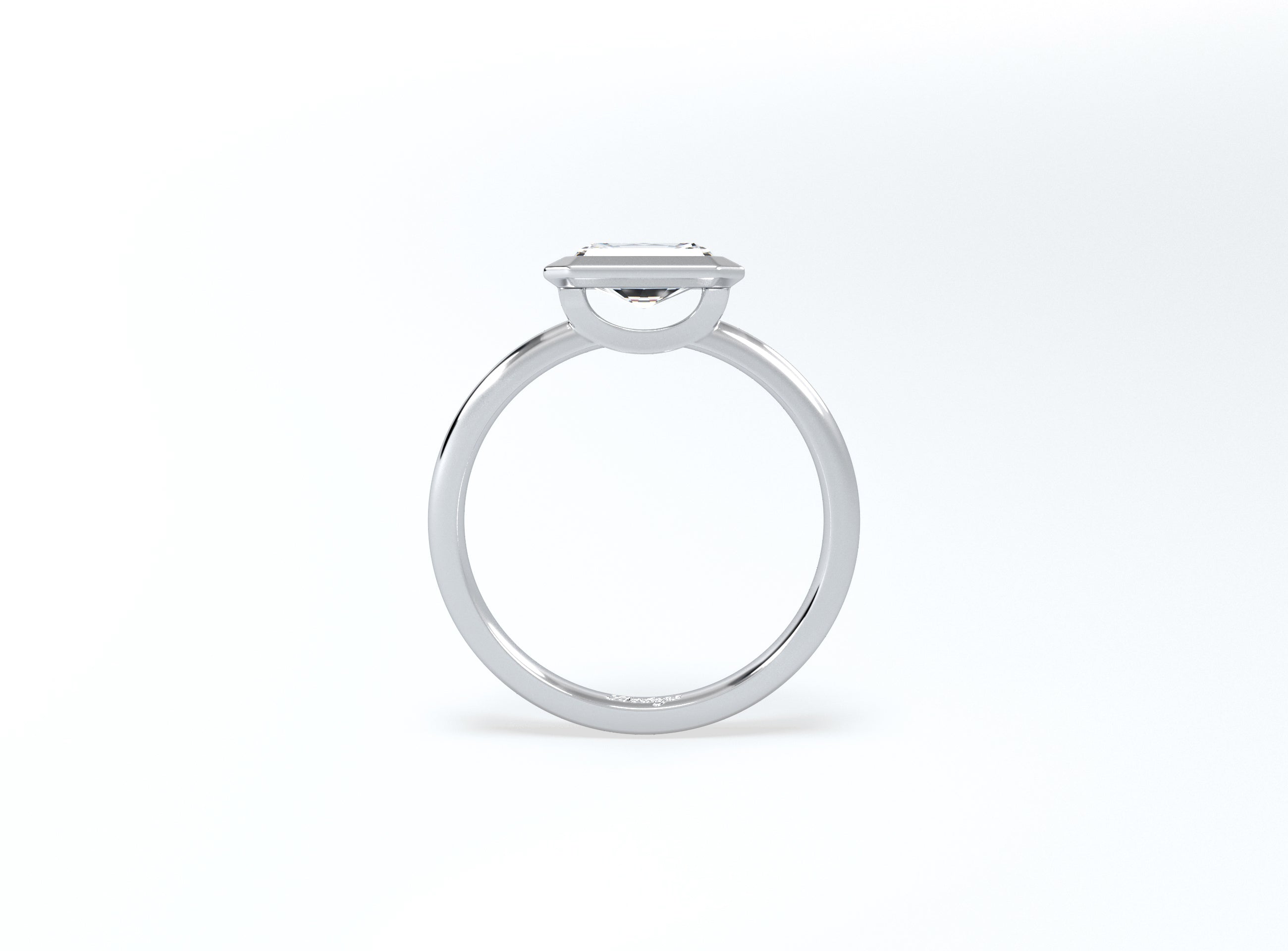Radiant Cut Bezel Ring - Platinum - Bodega