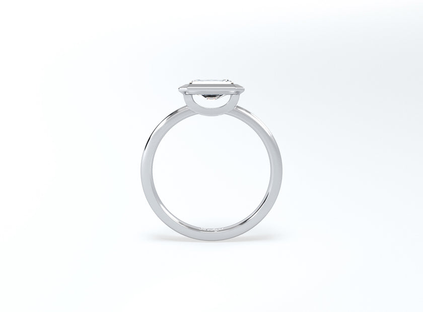 Radiant Cut Bezel Ring - Platinum - Bodega