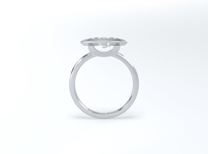 Bezel Set Marquise Diamond Ring - Platinum - Bodega