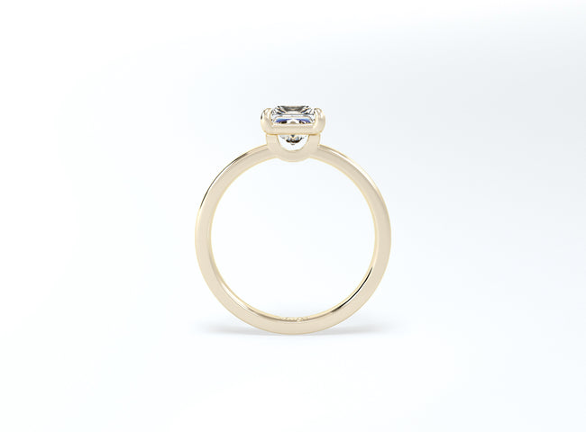 Cushion Cut Solitaire Ring - Yellow Gold - Bodega