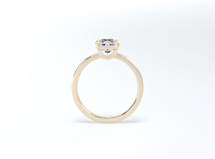 Cushion Cut Solitaire Ring - Yellow Gold - Bodega