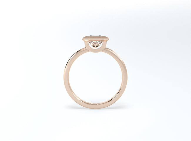Princess Cut Bezel Ring - Rose Gold - Bodega