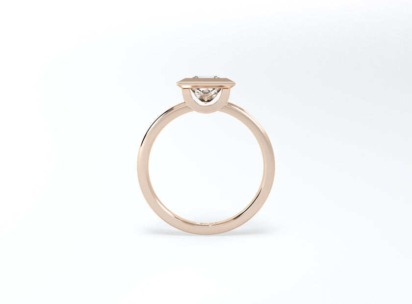 Princess Cut Bezel Ring - Rose Gold - Bodega