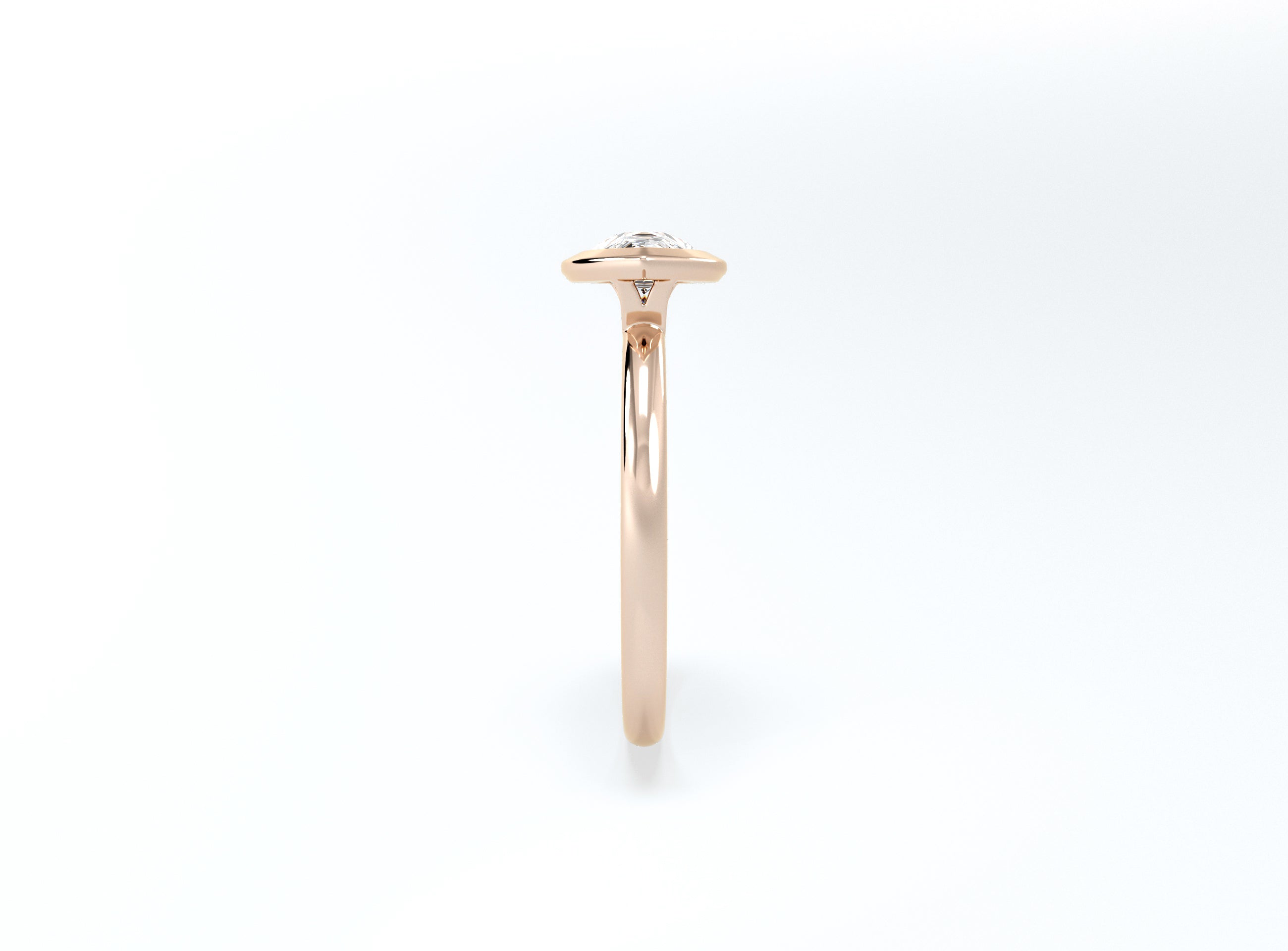 Pear Bezel Ring - Rose Gold - Bodega