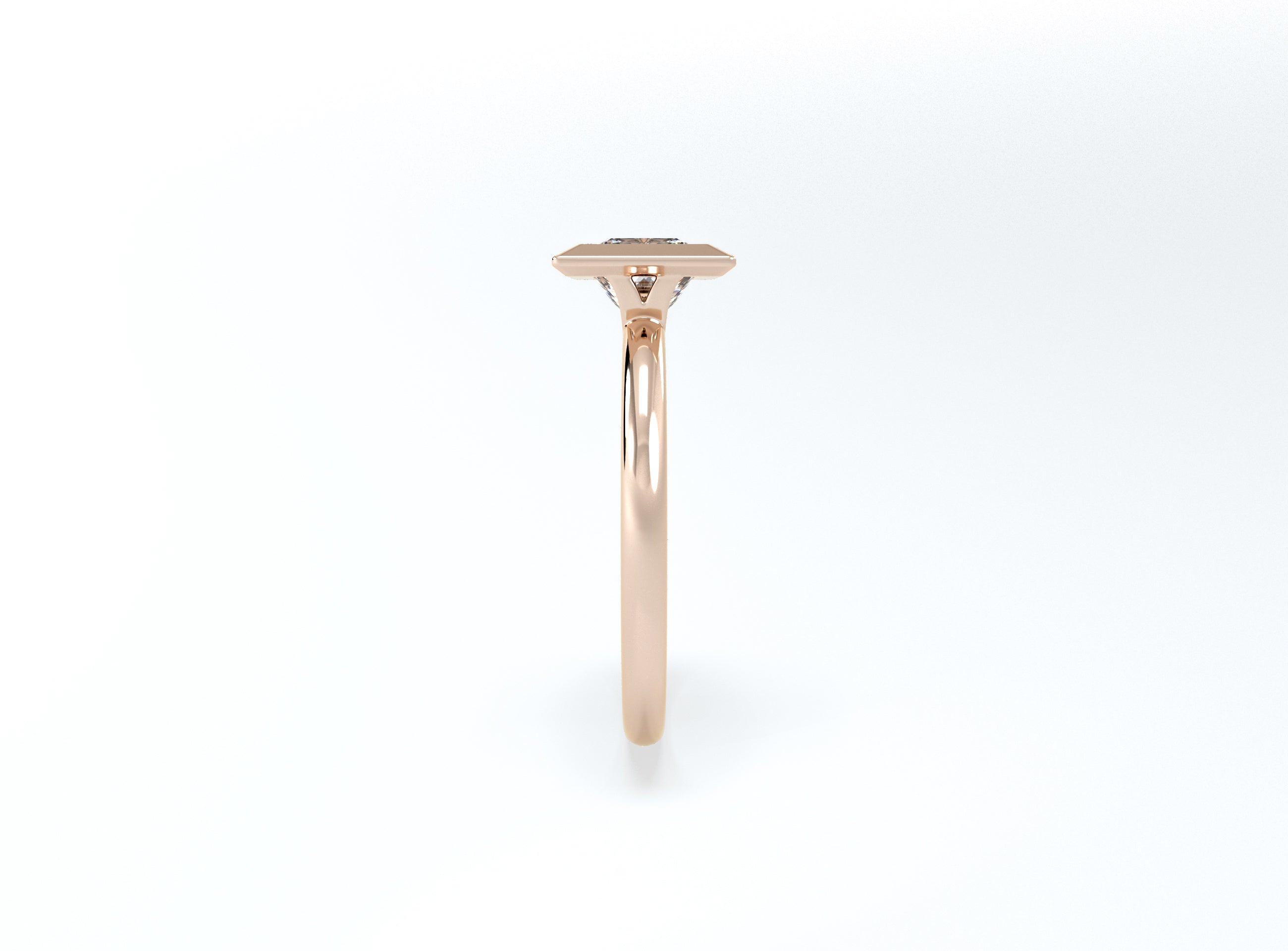 Princess Cut Bezel Ring - Rose Gold - Bodega