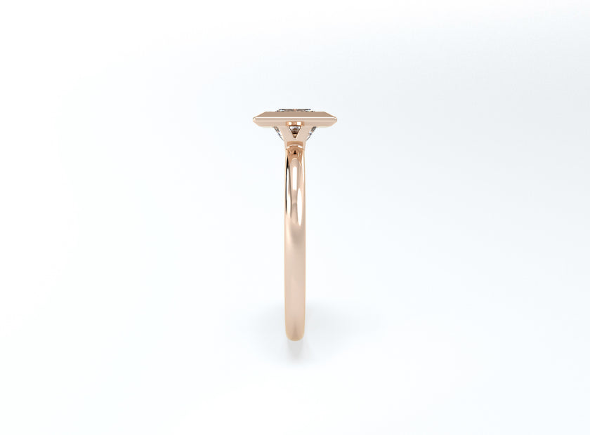 Princess Cut Bezel Ring - Rose Gold - Bodega