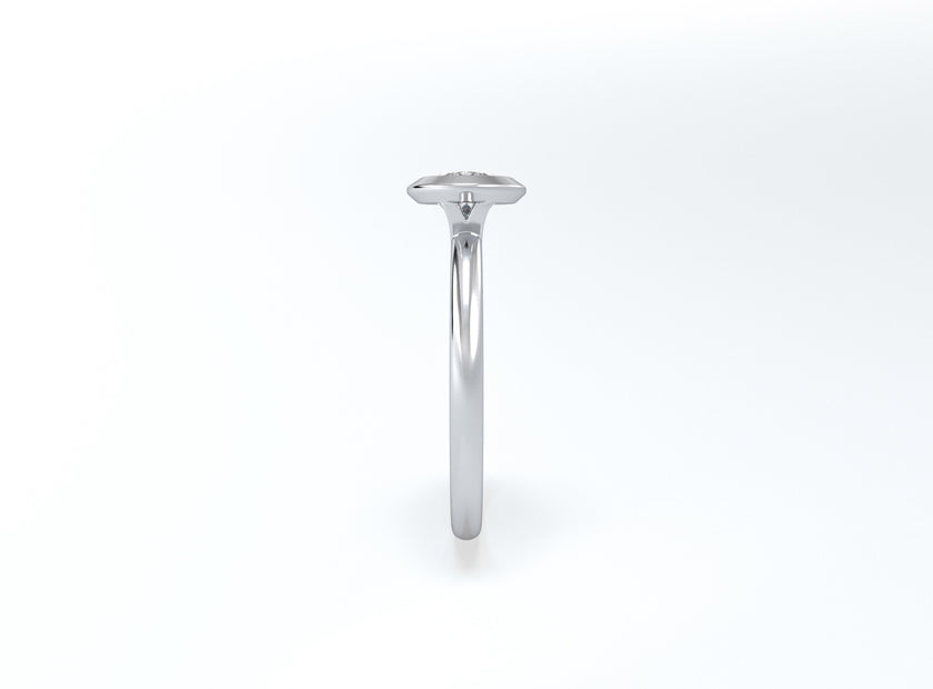 Bezel Set Oval Diamond Ring - Platinum - Bodega