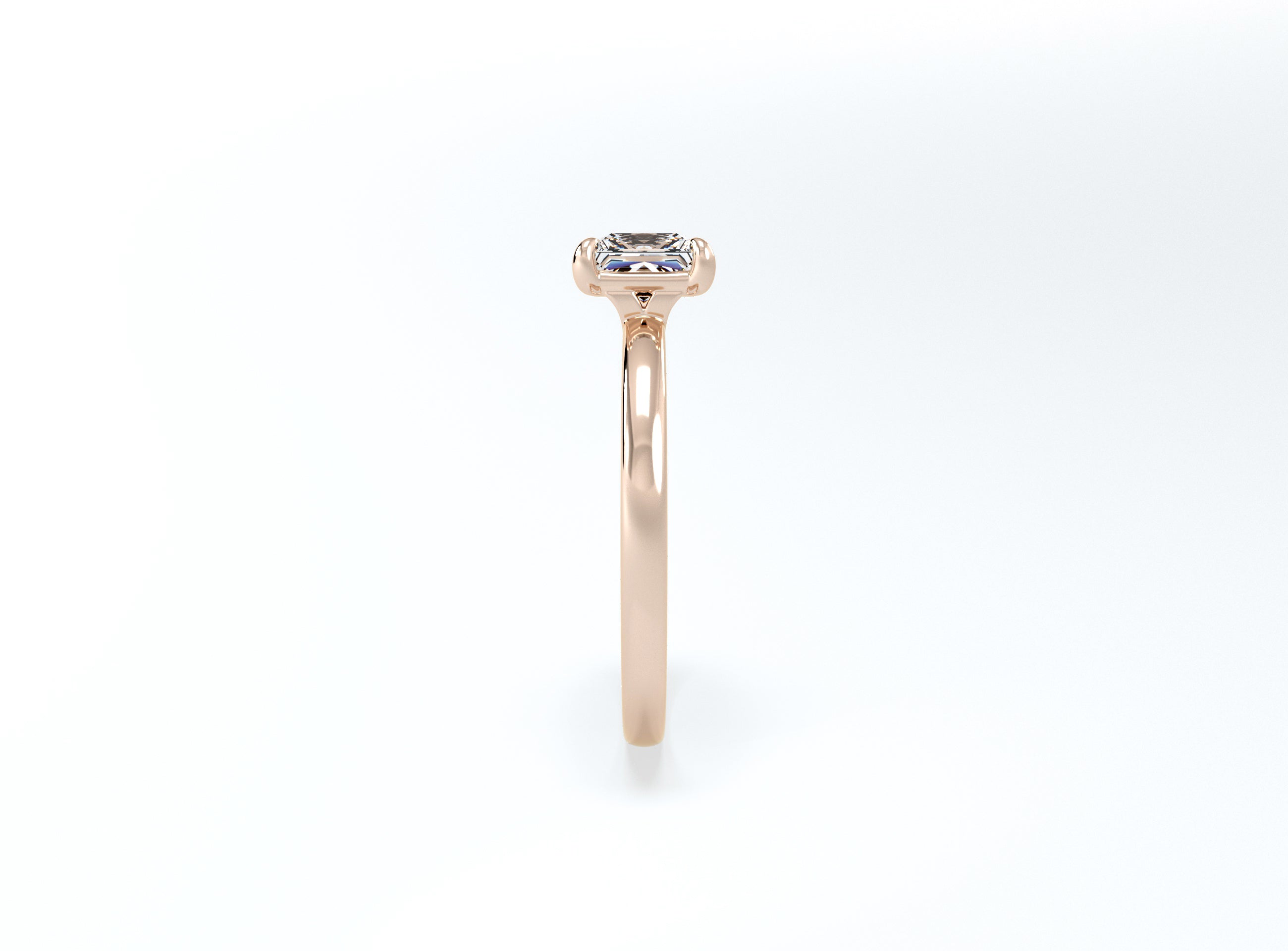 Cushion Cut Solitaire Ring - Rose Gold - Bodega