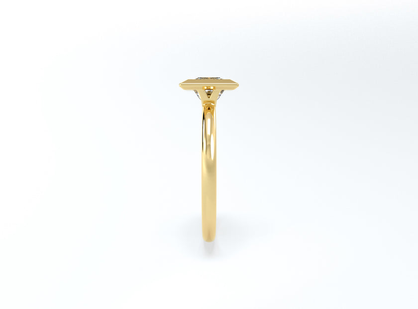 Princess Cut Bezel Ring - Yellow Gold - Bodega