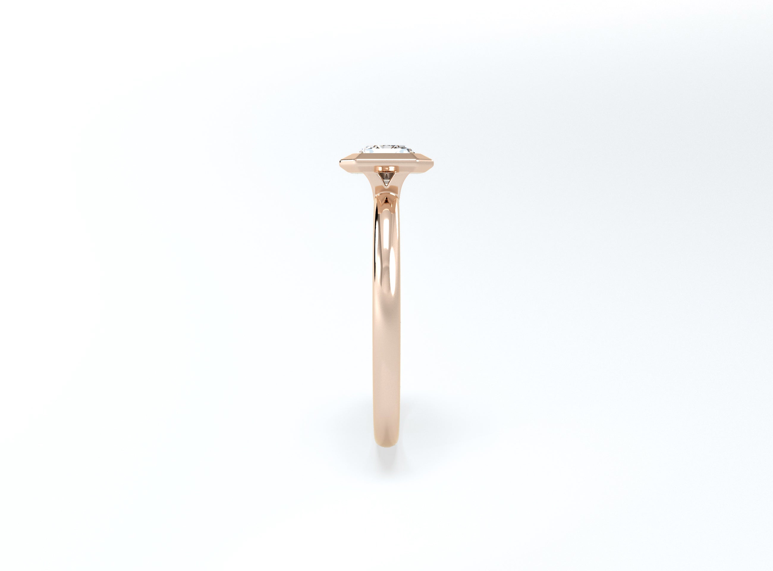 Radiant Cut Bezel Ring - Rose Gold - Bodega